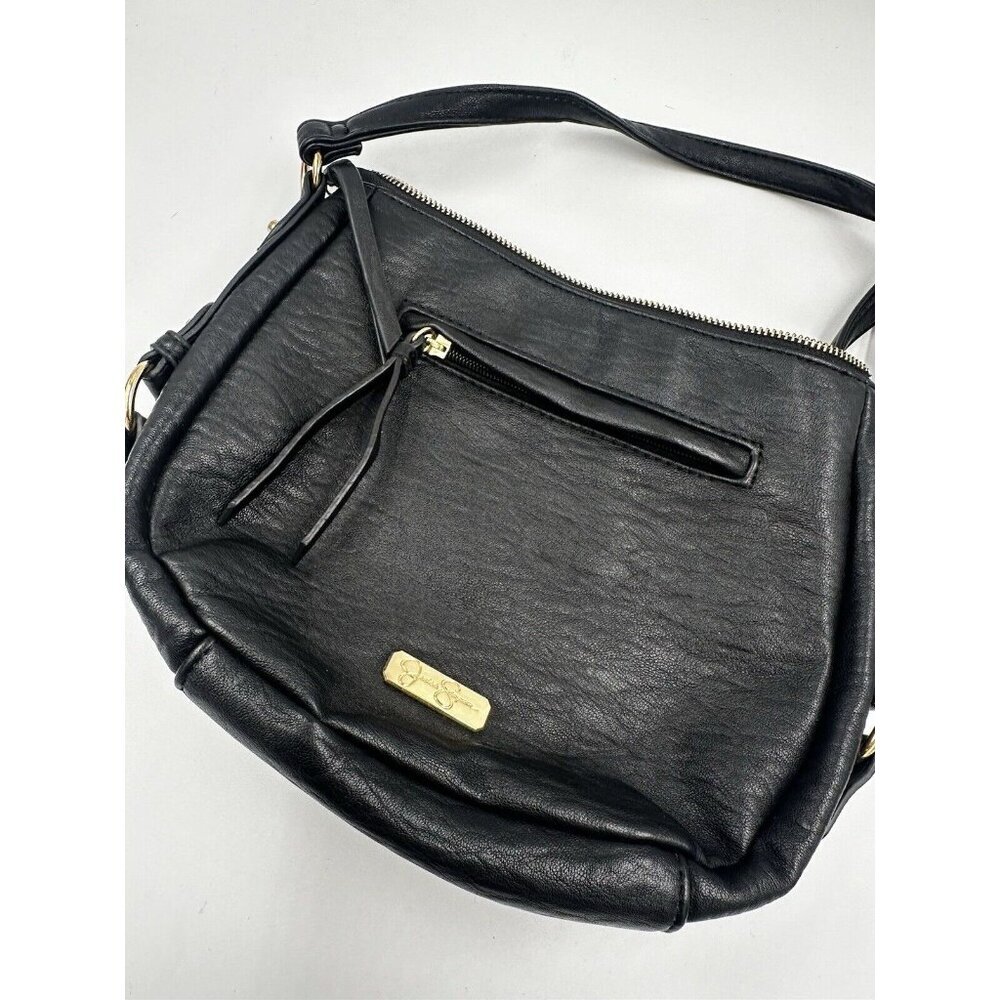Jessica Simpson Ladies Black Crossbody Bag w/Adjustable Strap Gold Accents - Picture 8 of 12
